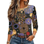180gsm Crew Neck Long Sleeve T-Shirt(All-Over Printing) circles!