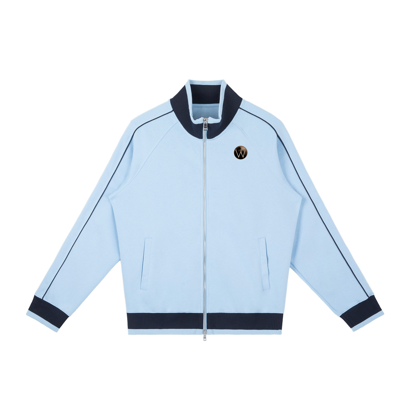 Color Block Raglan Sleeve Zip Track Jacket