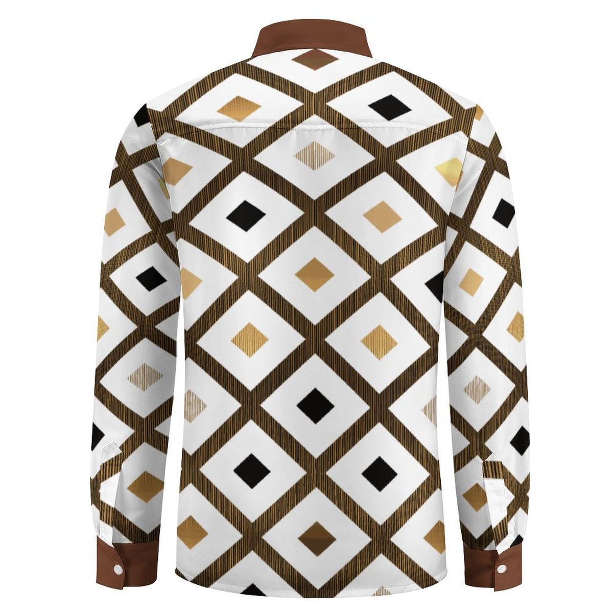 Faux Linen Men Long Sleeve Shirt with Pocket(All-Over Printing)