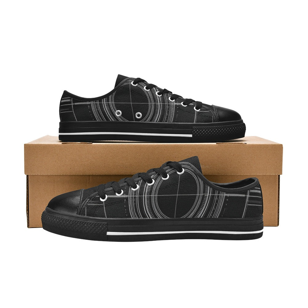 Men's Custom Target Print Canvas Low Top Shoes
