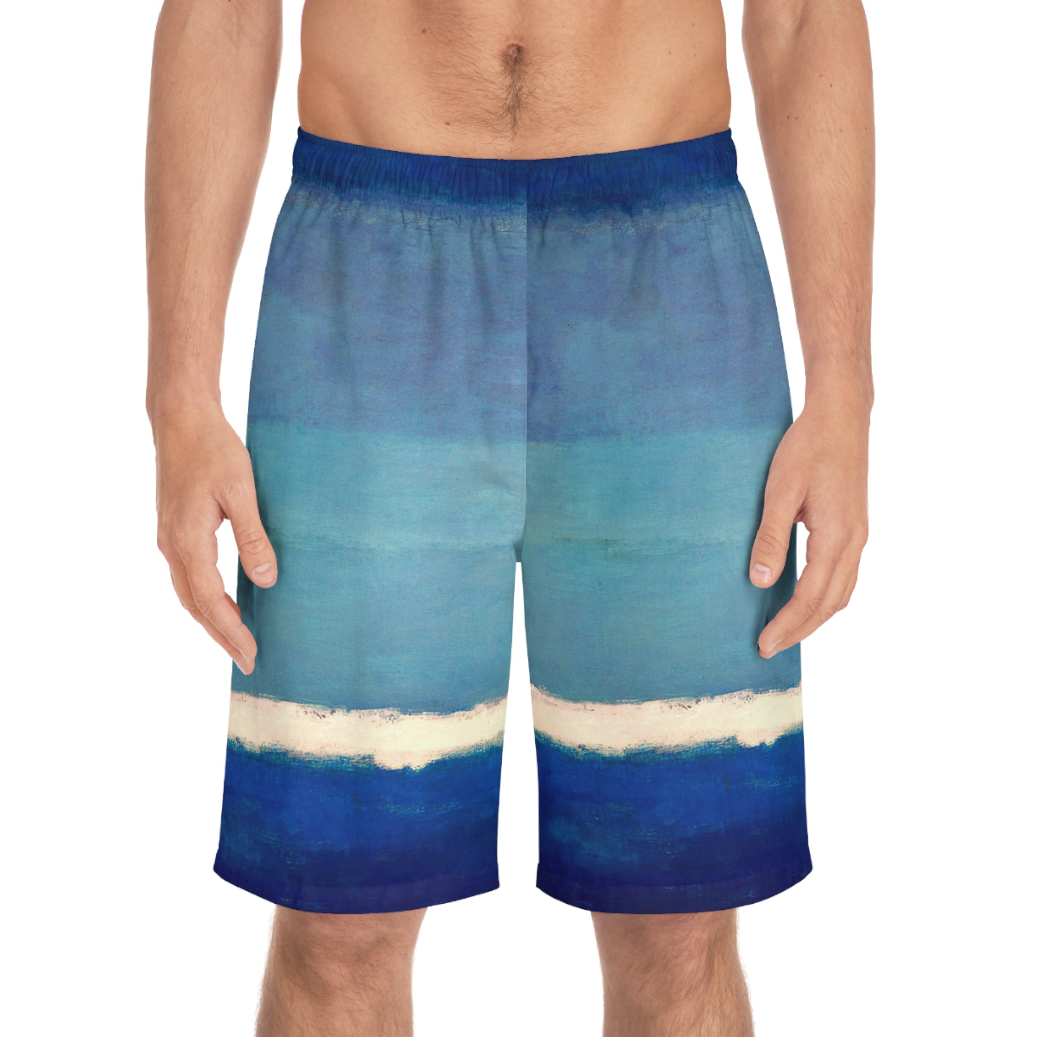 Men's Board Shorts (AOP)-Striped Blue