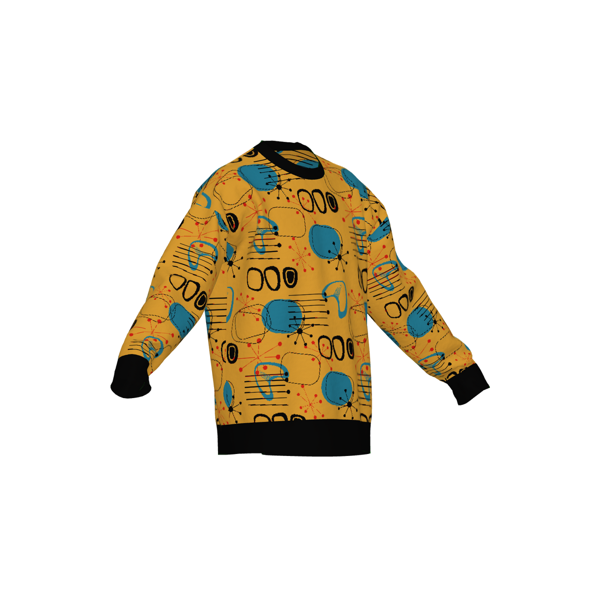 retro long sleeve sweater orange vector