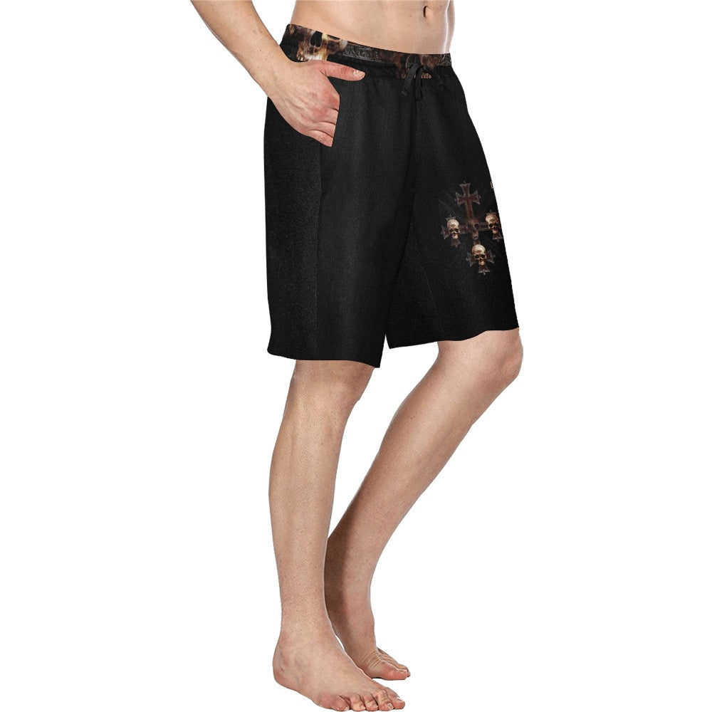 Men's All Over Print Casual Shorts with Drawstring