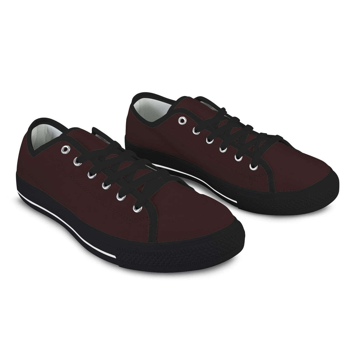 Men's Custom Seattle Nylon Canvas Low Top Casual Shoes - Maroon