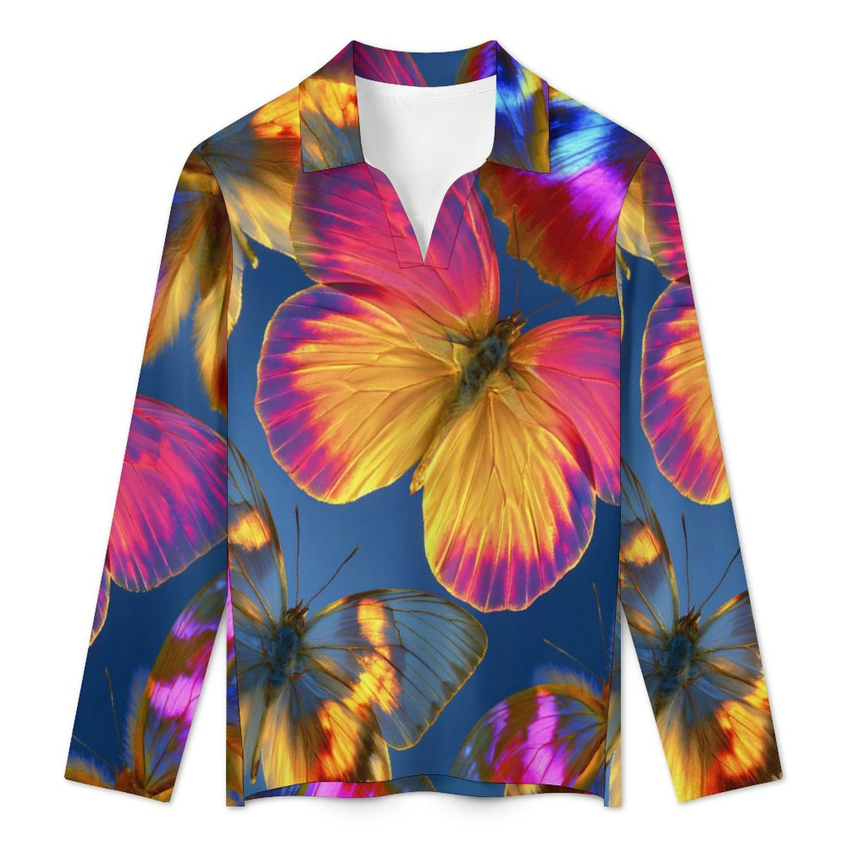 Spectrum Butterfly- Womans V-Neck-  Sunscreen Shirt