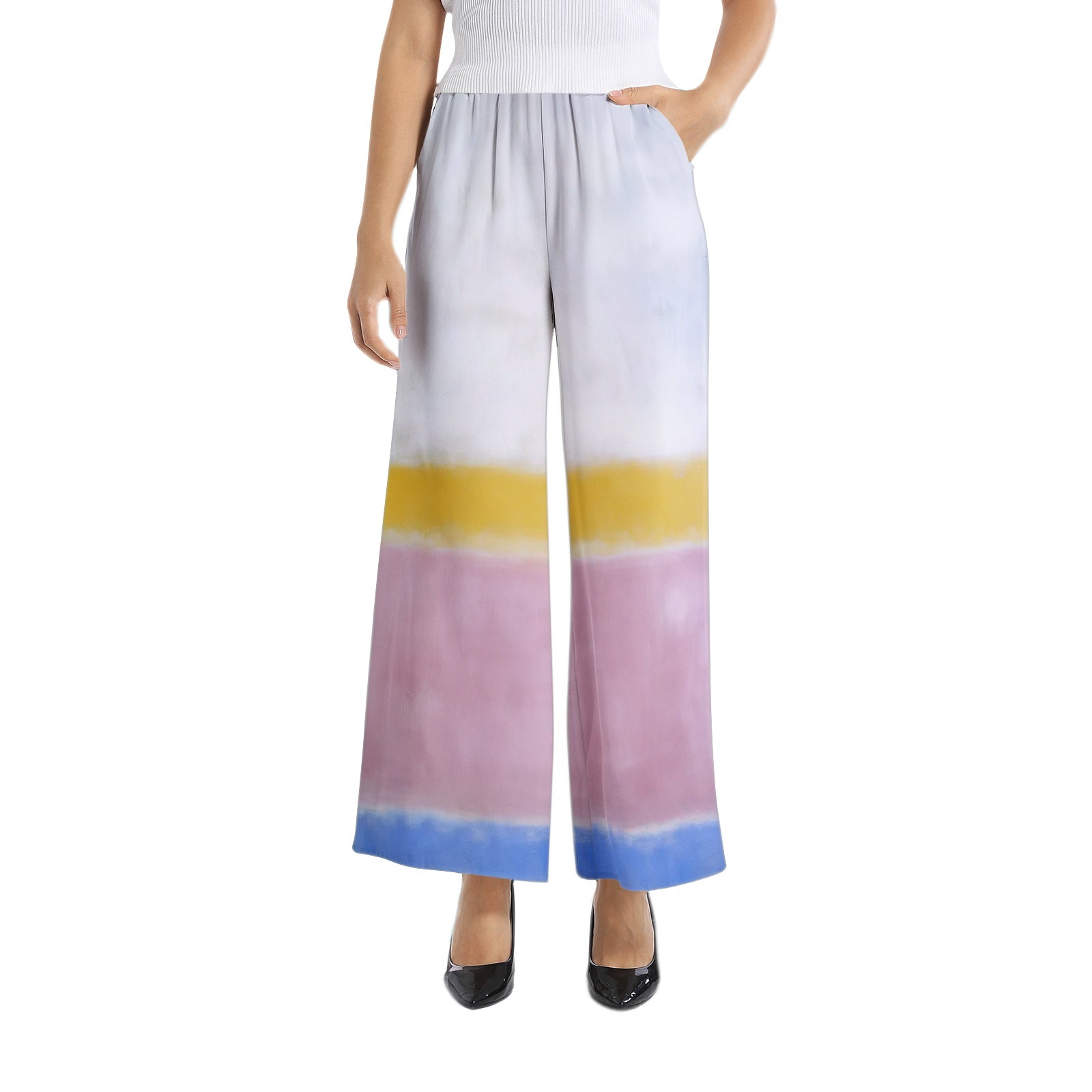Elastic Waist Wide Leg Pant