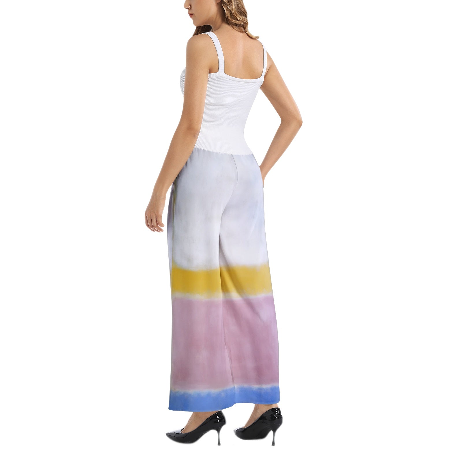 Elastic Waist Wide Leg Pant