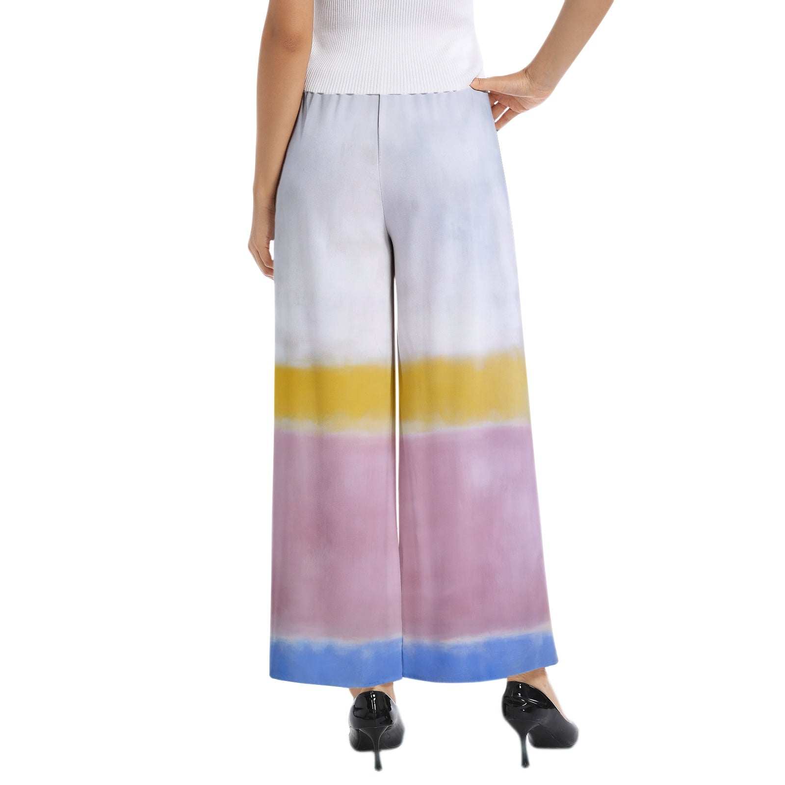 Elastic Waist Wide Leg Pant