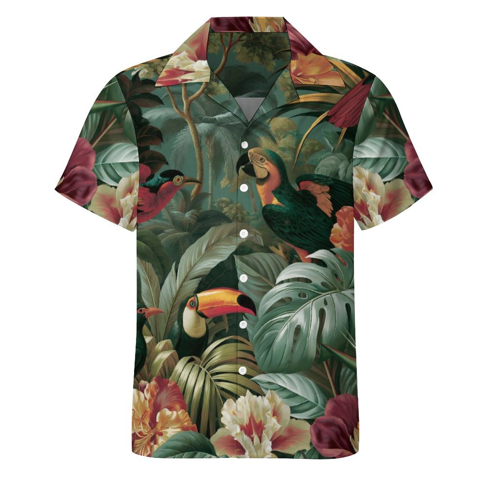 Short Sleeve Cuban Collar Shirt(All-Over Printing) Hawaiian Print 3