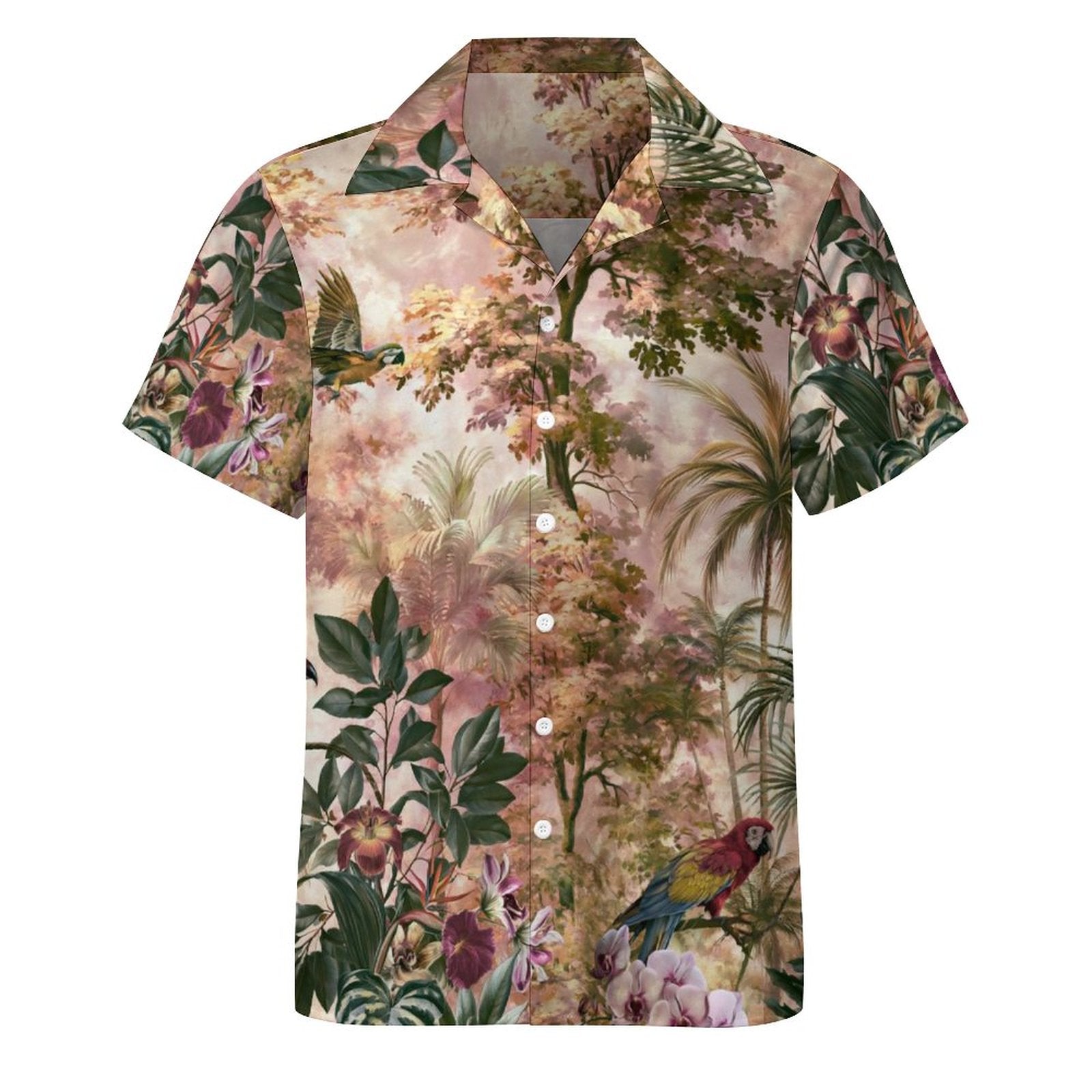 Short Sleeve Cuban Collar Shirt(All-Over Printing) Hawaiian print 2