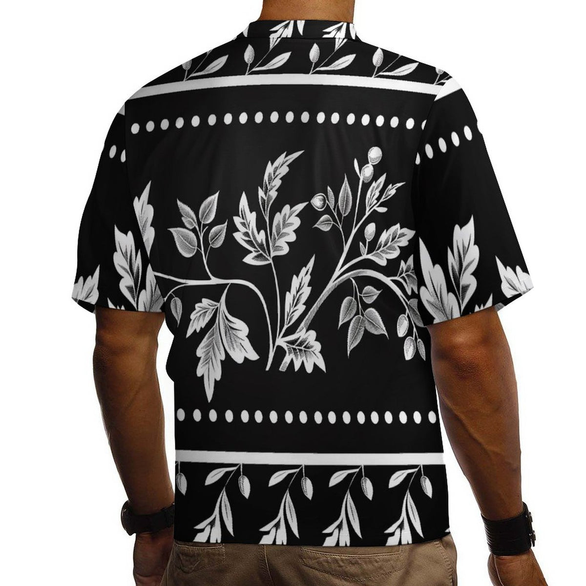 Men’s Cuban Collar Cotton Shirt 190gsm AOP Short Sleeve Casual
