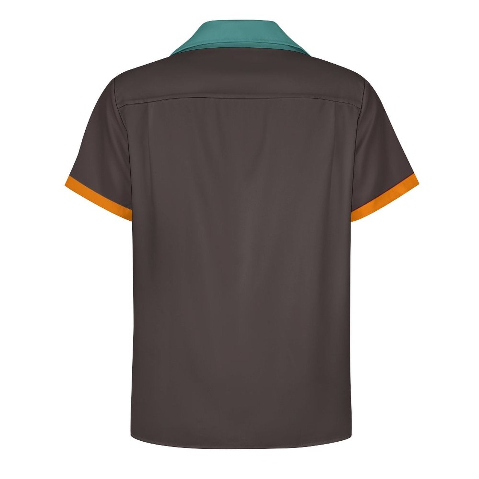 Short Sleeve Cuban Collar Shirt(All-Over Printing) brown bowler