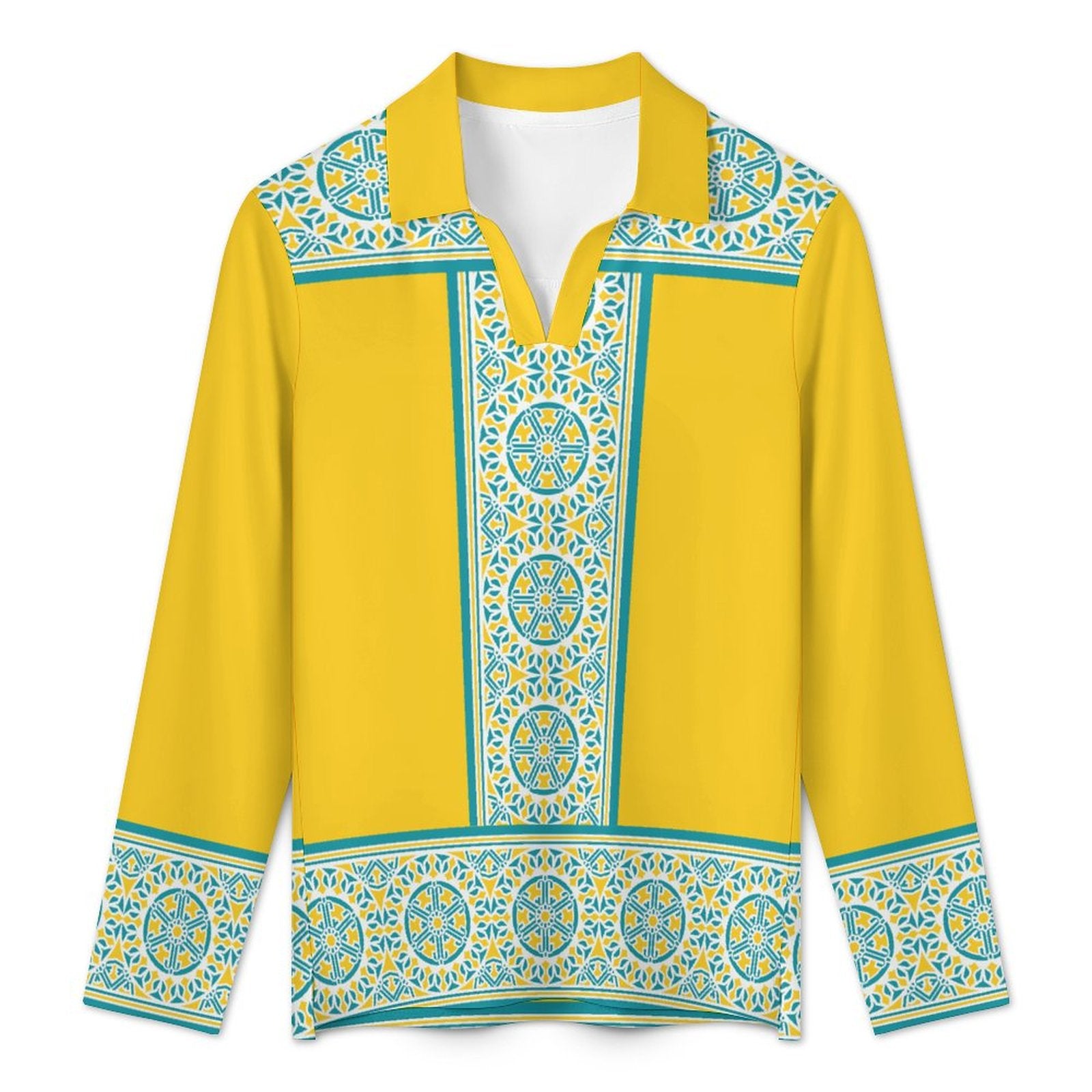 UPF50+ 180gsm Women's Sunscreen Shirt(All-Over Printing) yellow retro