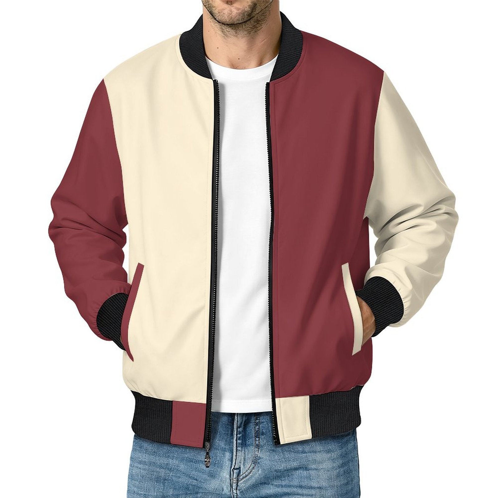 230gsm Men's Lightweight Zip-Up Jacket(All-Over Printing)