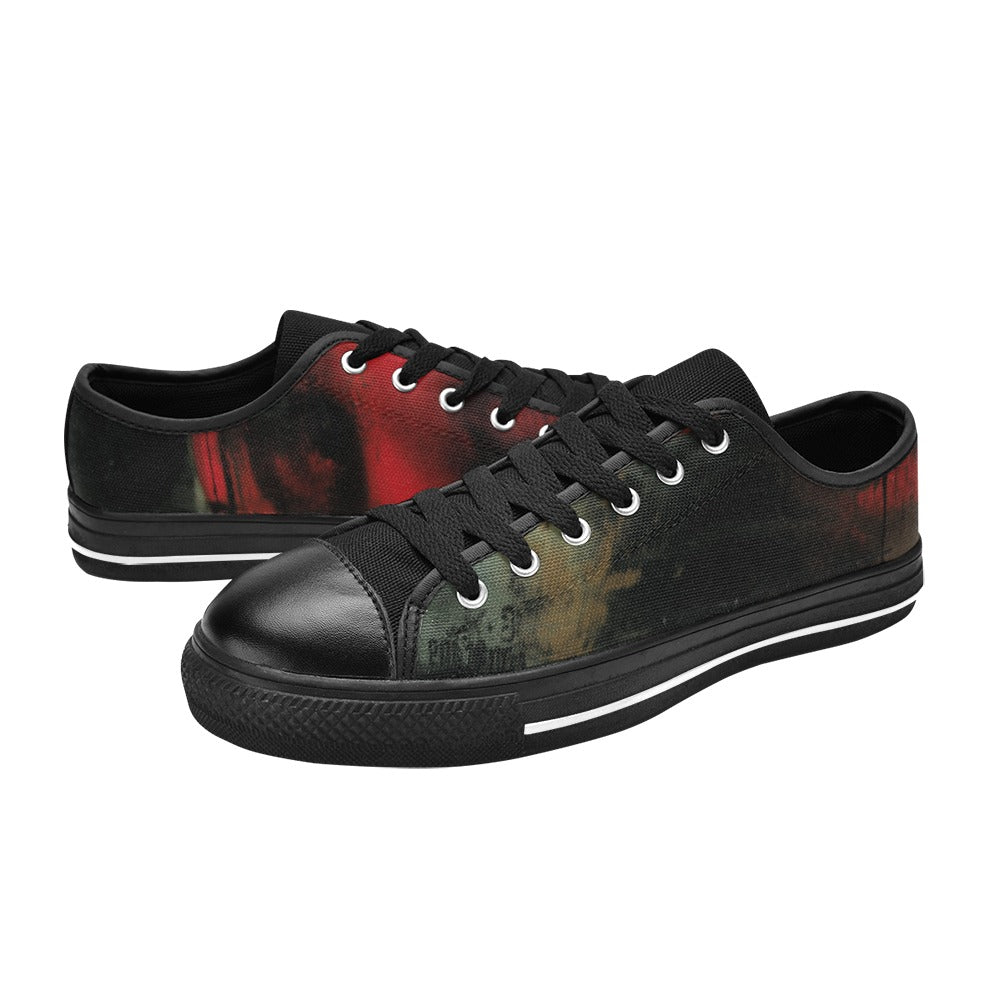 Men's Custom Gothic Sundown Canvas Low Top Shoes