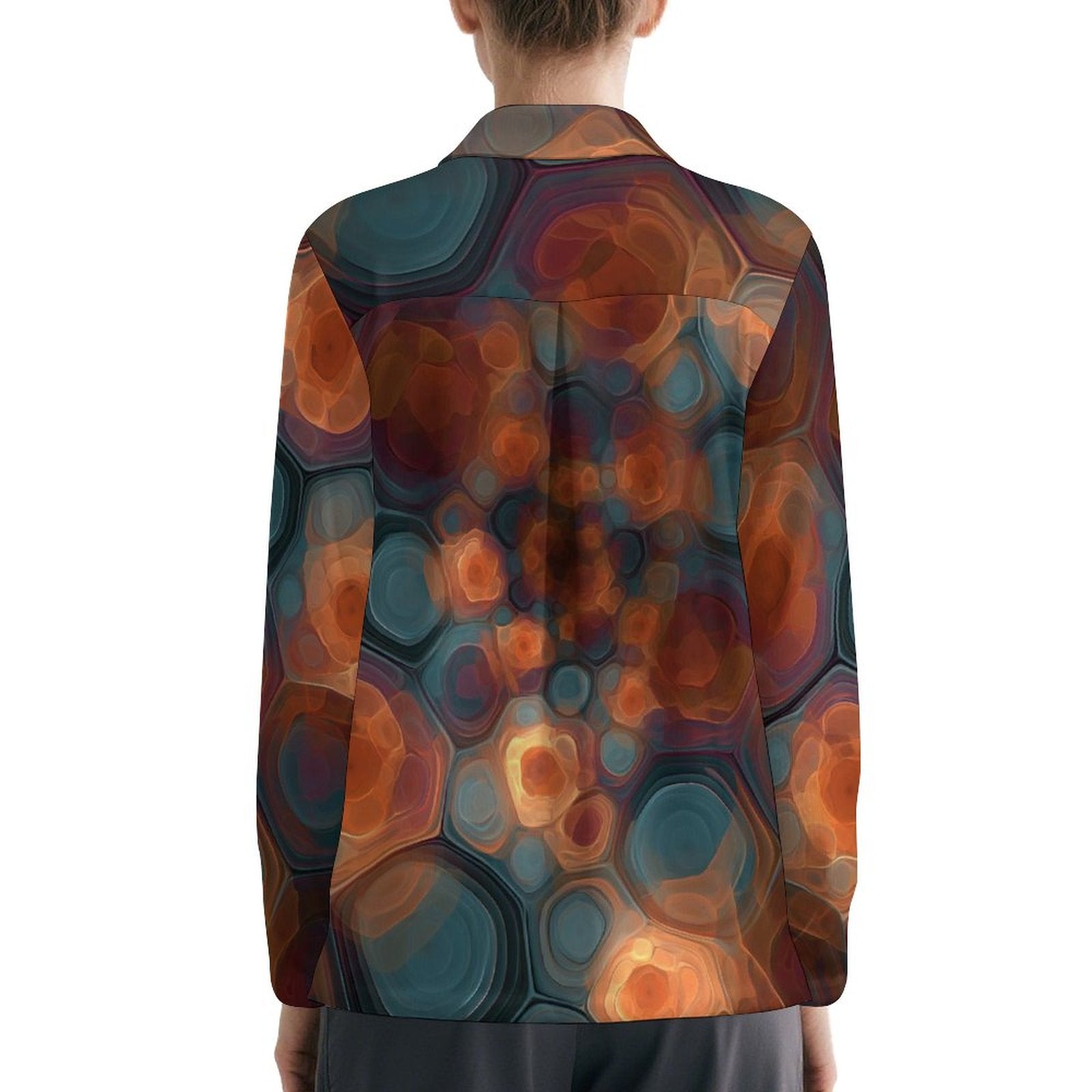 UPF50+ 180gsm Women's Sunscreen Shirt(All-Over Printing) retro psychedelic geometric multicolored design