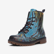 Casual Padded Collar Faux Leather Wide Fit Boots