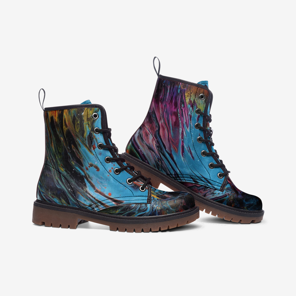 Casual Padded Collar Faux Leather Wide Fit Boots