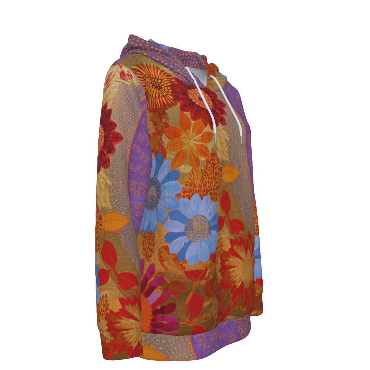 All-Over Print Women's Pullover Hoodie With Drawstring-Indian 1