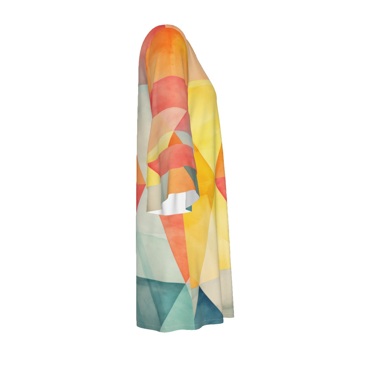 All-Over Print Women's Stacked Ruffle Sleeve Dress