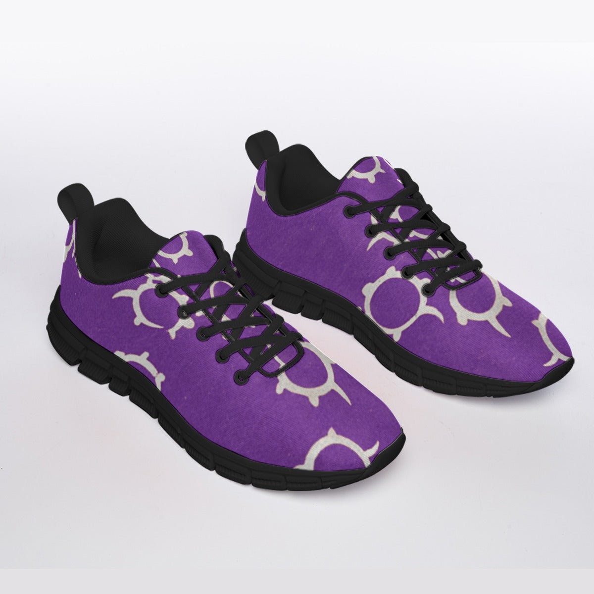 All-Over Print Men's Sports Shoes With Black Sole