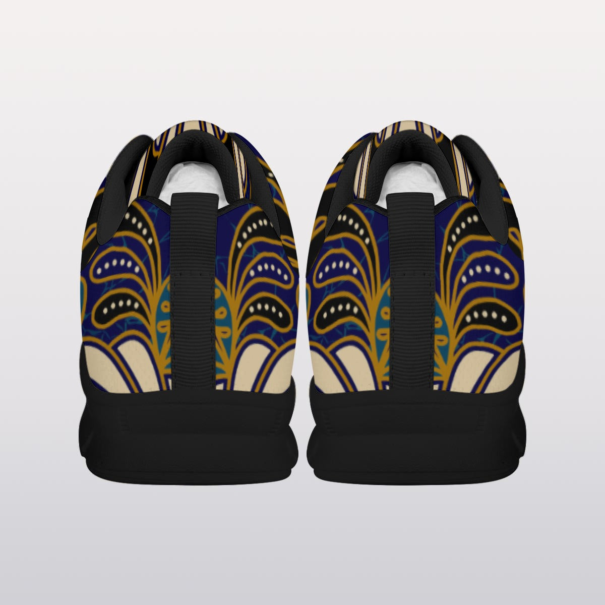 All-Over Print Men's Sports Shoes With Black Sole