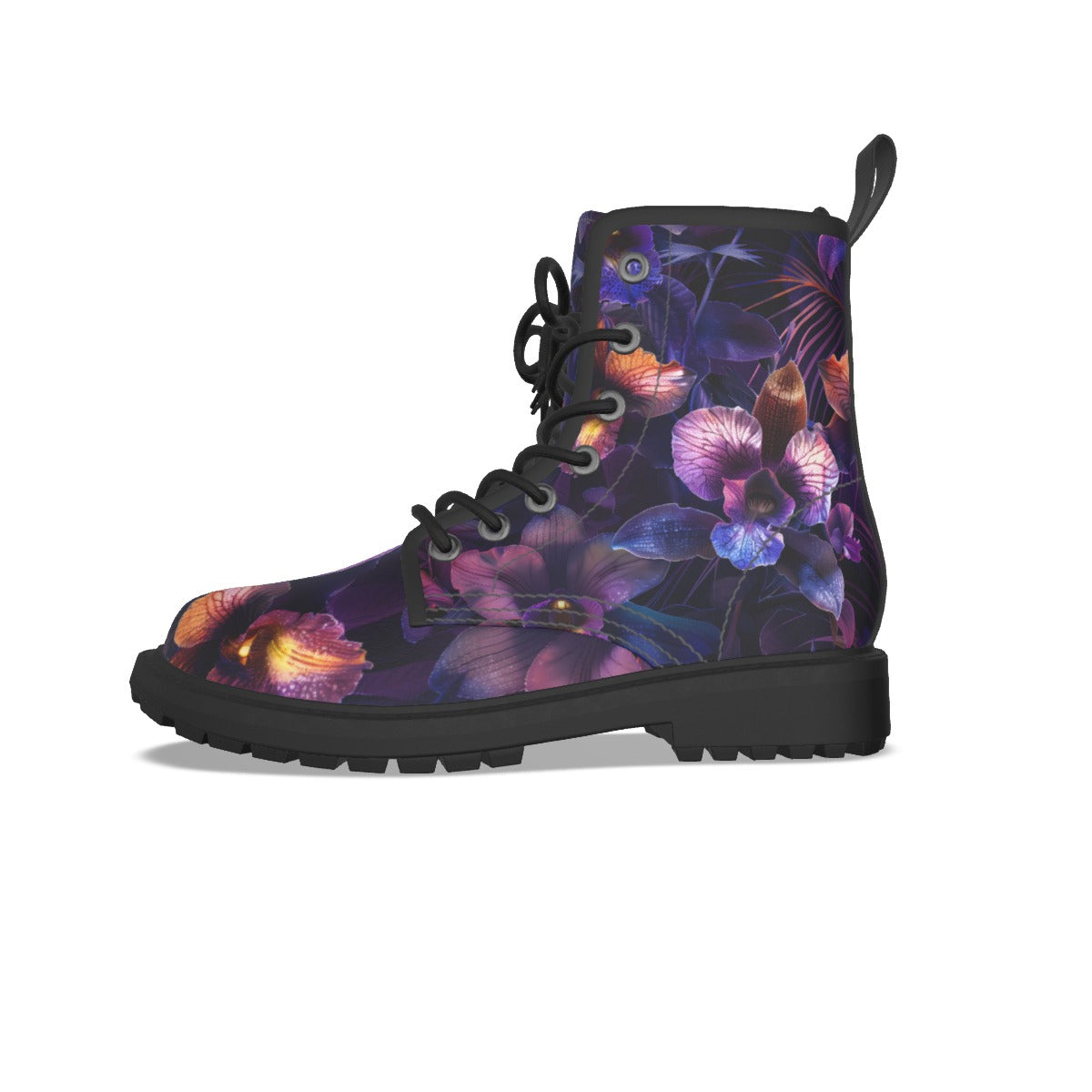 All-Over Print Women's Martin Short Boots With Black Bottom
