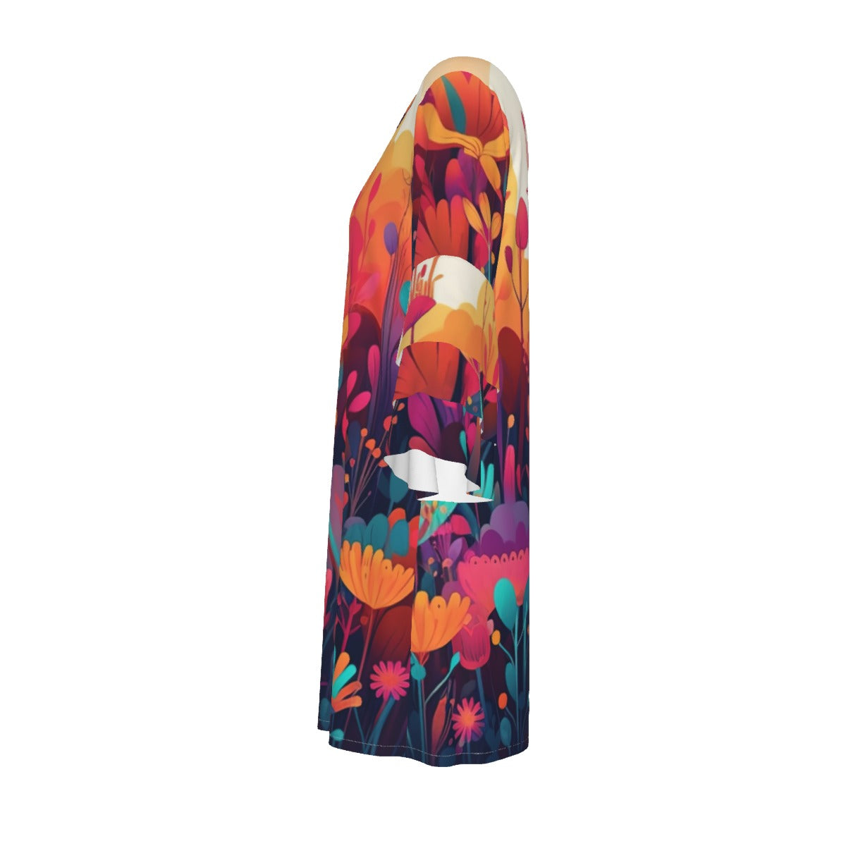 Festival of Flowers Stacked Ruffle Sleeve Dress