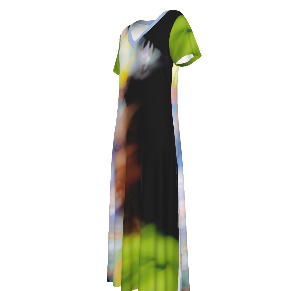 All-Over Print Women's V-neck Dress With Side Slit