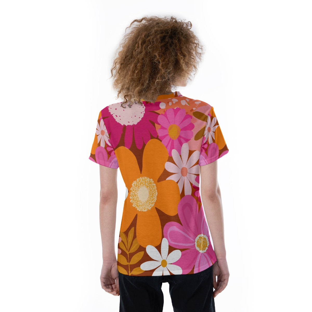 Women’s V-Neck Slim Fit Polyester Spandex Summer T-Shirt