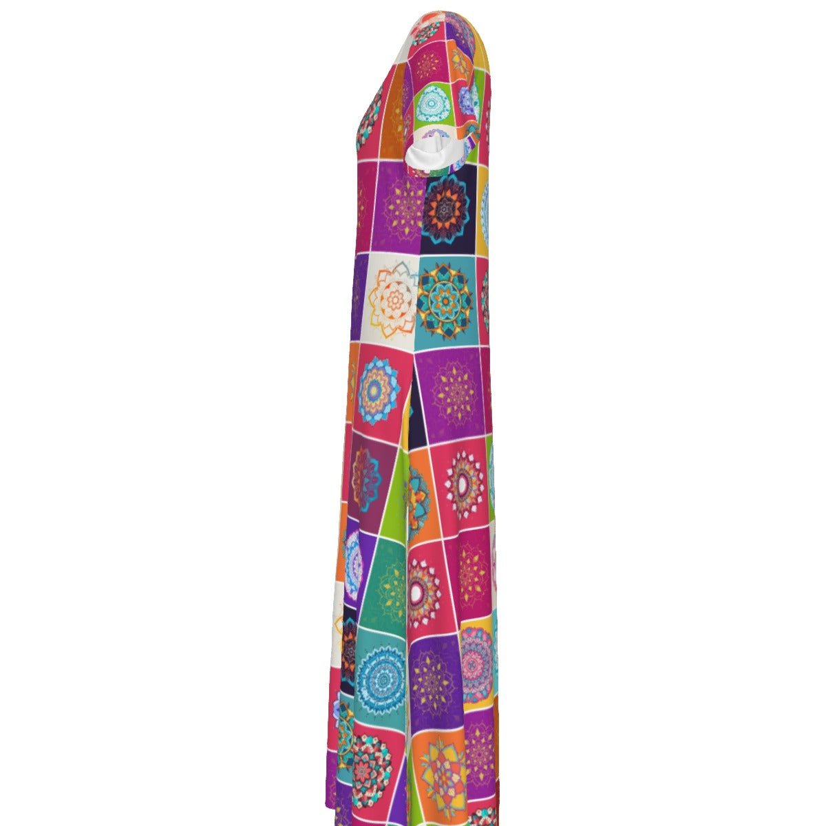 All-Over Print Women's V-neck Dress With Side Slit