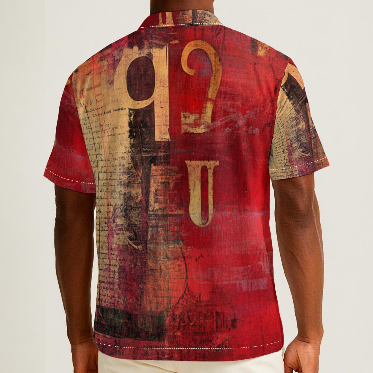 All-Over Print Men's Hawaiian Cotton Poplin Shirt With Button Closure |115GSM