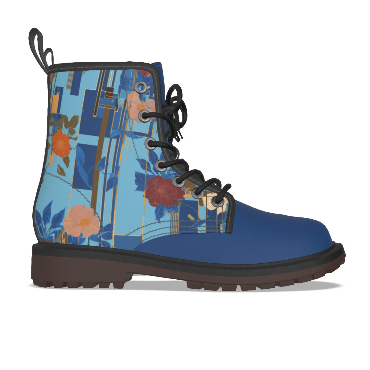 Custom All-Over Print Men's Casual PU Leather Short Boots