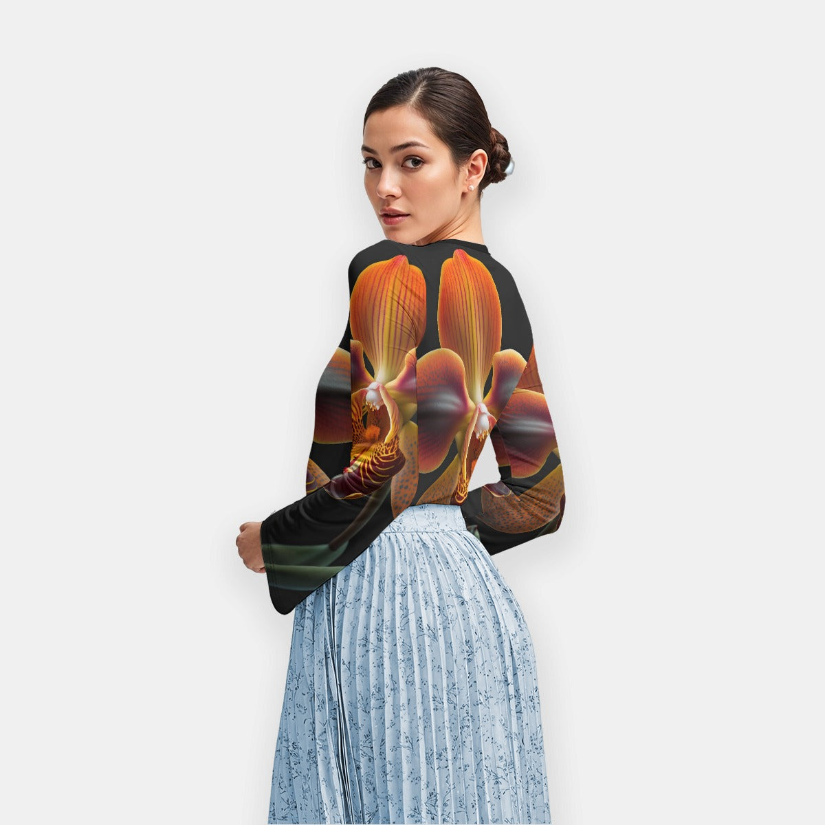 Women Flared Sleeve Recycled Long Sleeve Top | Eco Chic