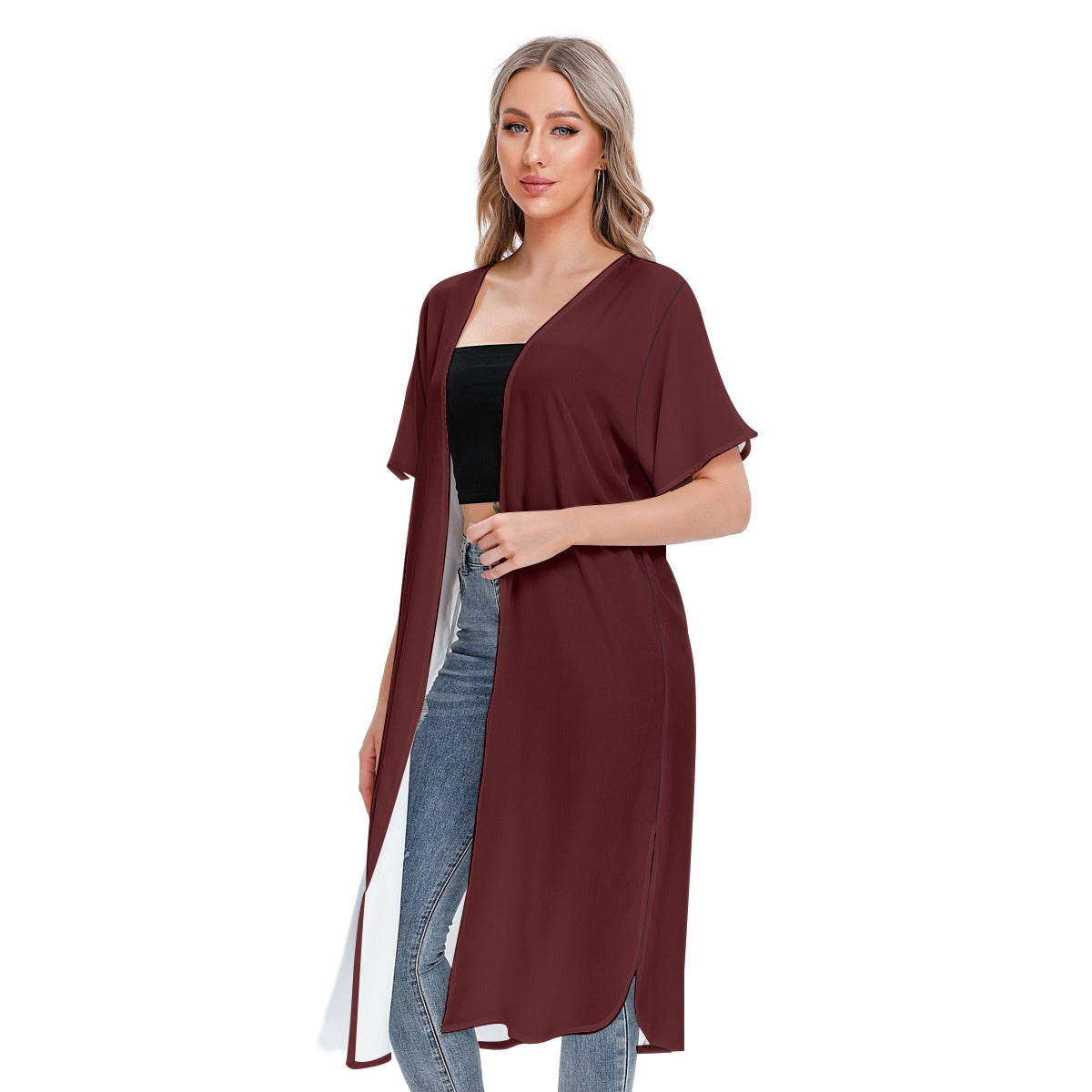 All-Over Print Women's Short Sleeve Cardigan