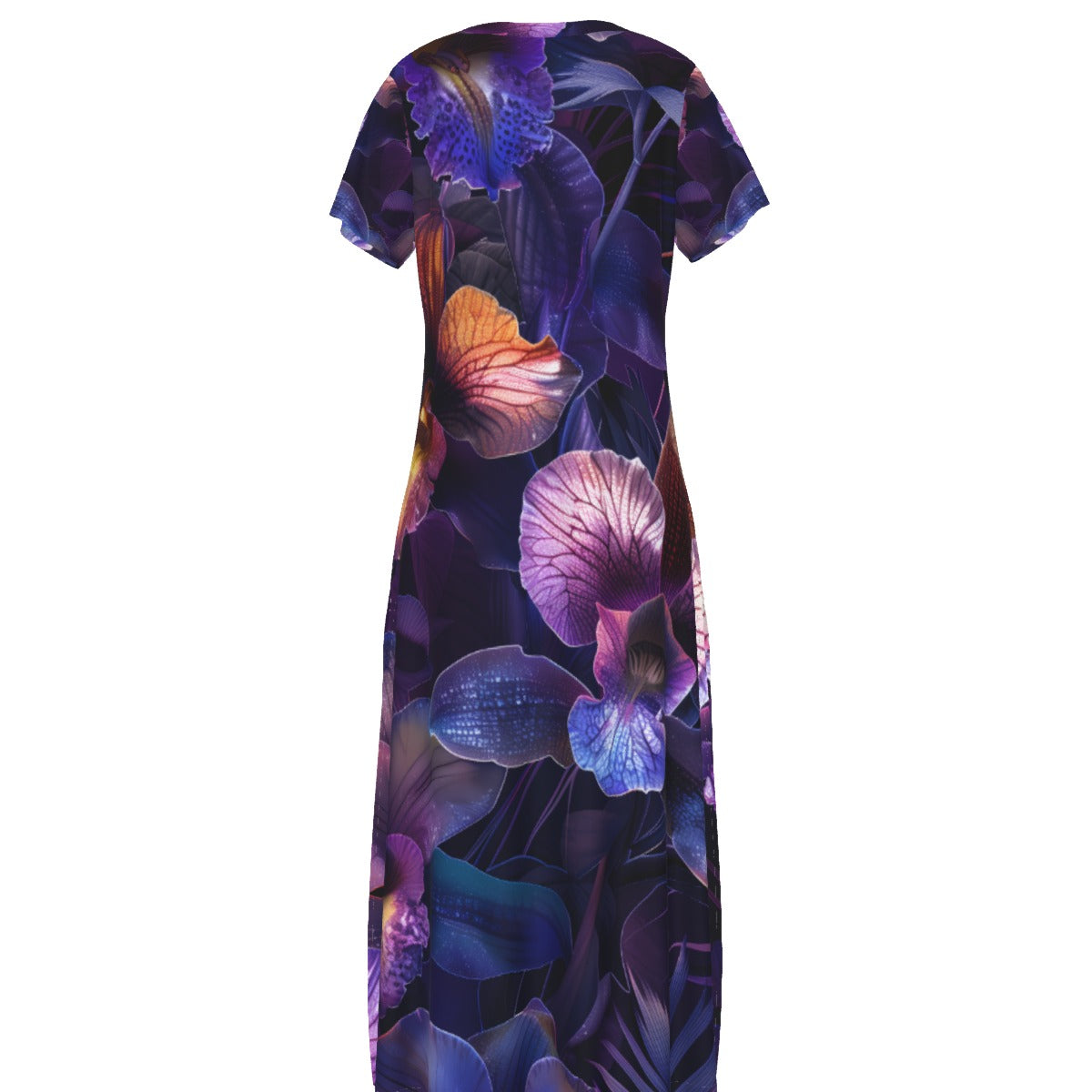 All-Over Print Women's V-neck Dress With Side Slit