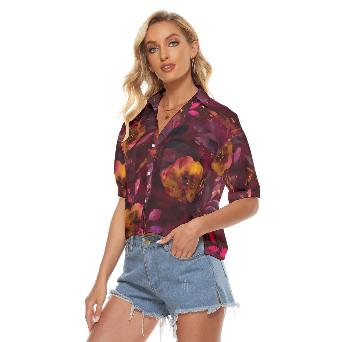 All-Over Print Women's V-neck Shirts