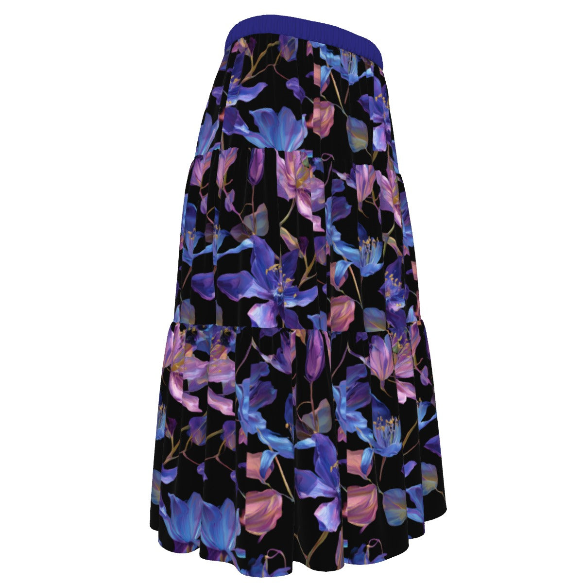 All-Over Print Women's Stitched Pleated Chiffon Skirt