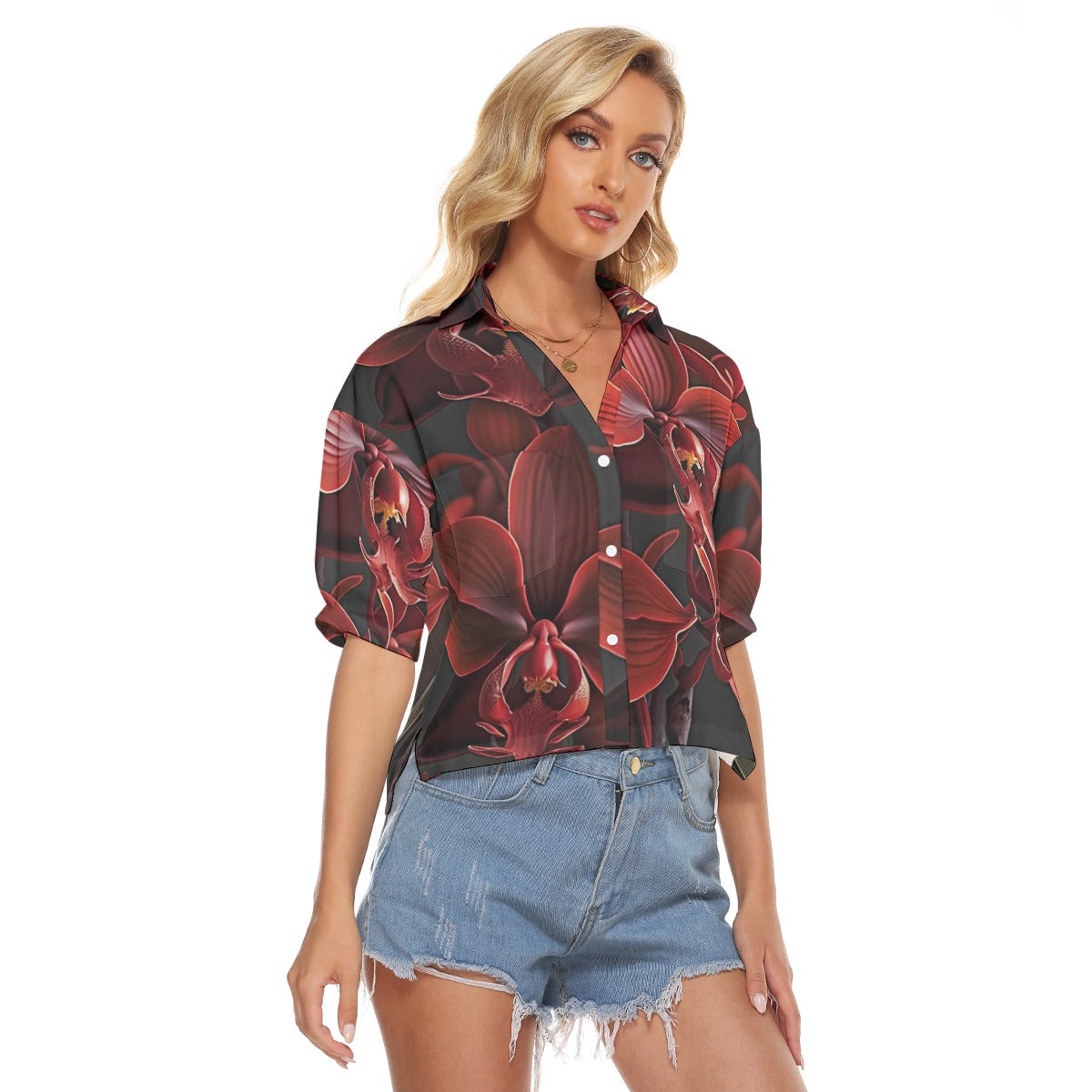 All-Over Print Women's V-neck Shirts