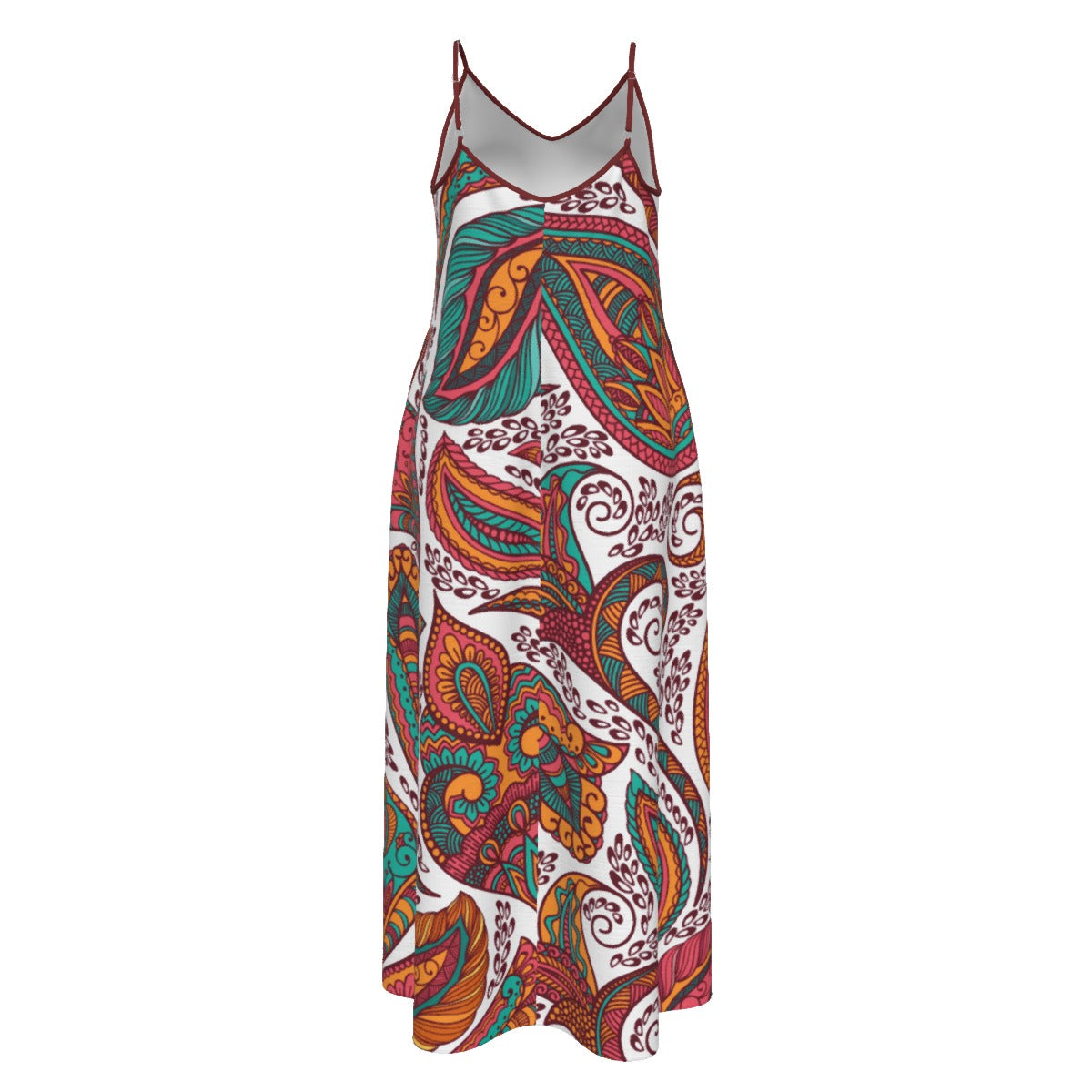 All-Over Print Women's Elegant V-Neck Maxi Dress