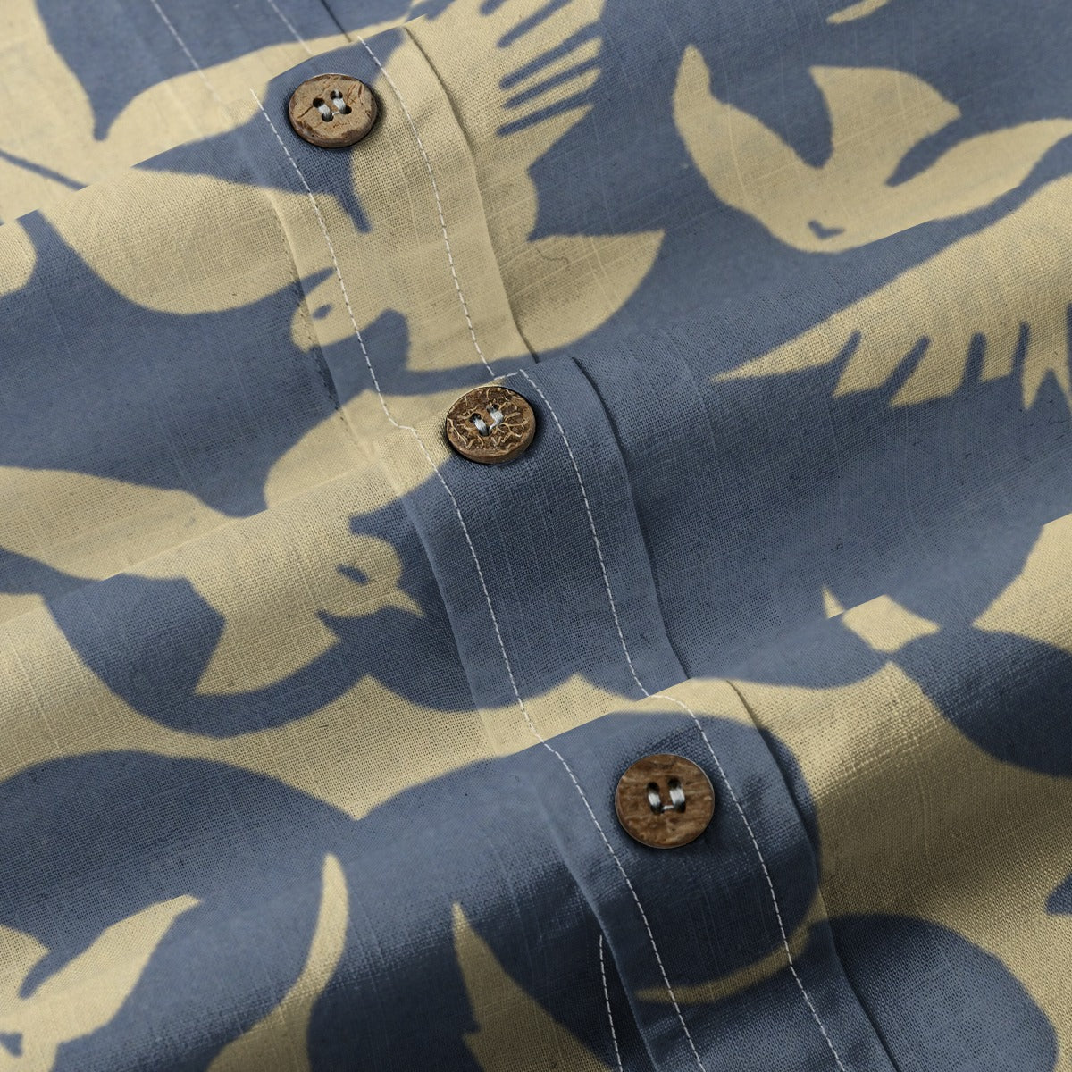 Yellow Bird Men's Breathable Cotton Camp-Shirt|125GSM