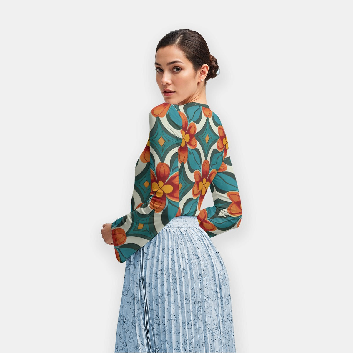 Women’s Flared Sleeve Recycled Polyester Long Sleeve Top