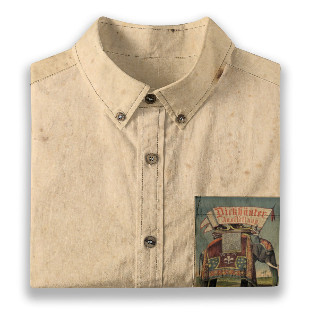 All-Over Print Men's Breathable Cotton Shirt|125GSM