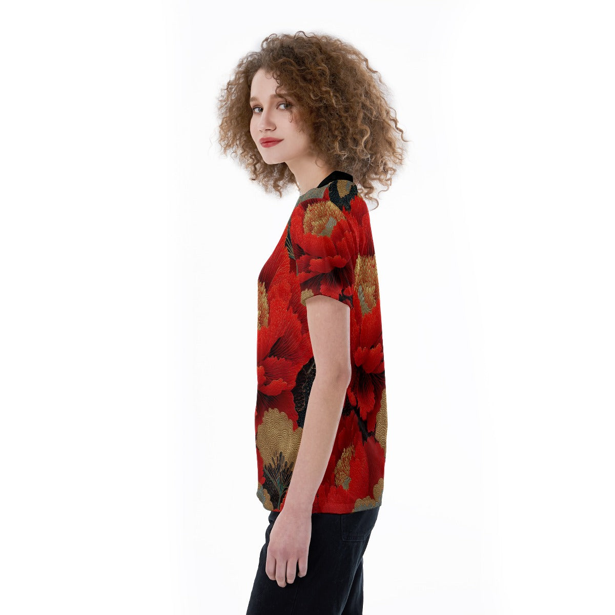 All-Over Print V-neck Women's T-shirt