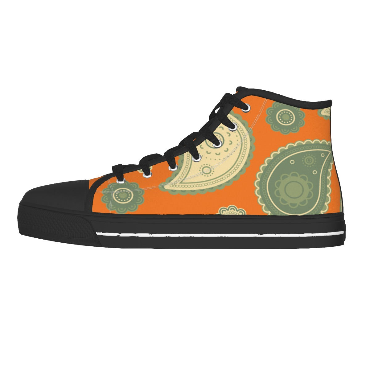 Orange Paisley Canvas Shoes