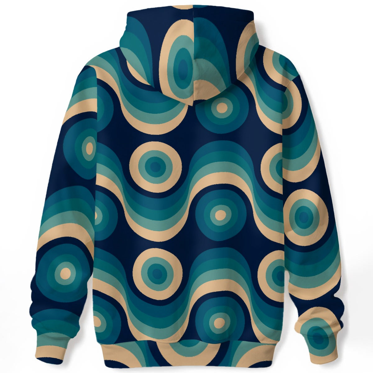 All-Over Print Unisex Pullover Hoodie | 310GSM Cotton teal wave
