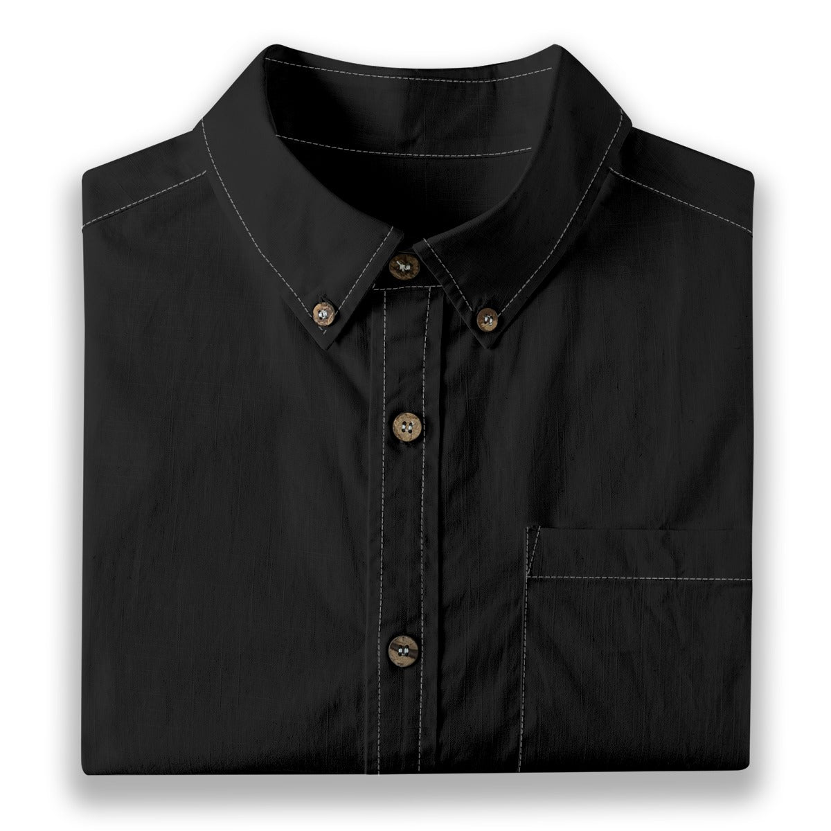 All-Over Print Men's Breathable Cotton Shirt|125GSM-black