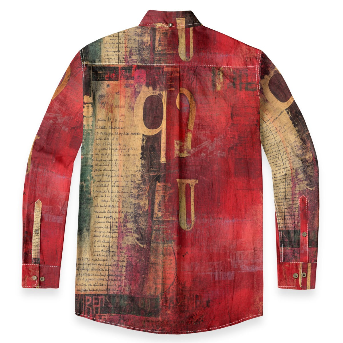 All-Over Print Men's Casual Lapel Long Sleeve Shirt|125GSM Cotton