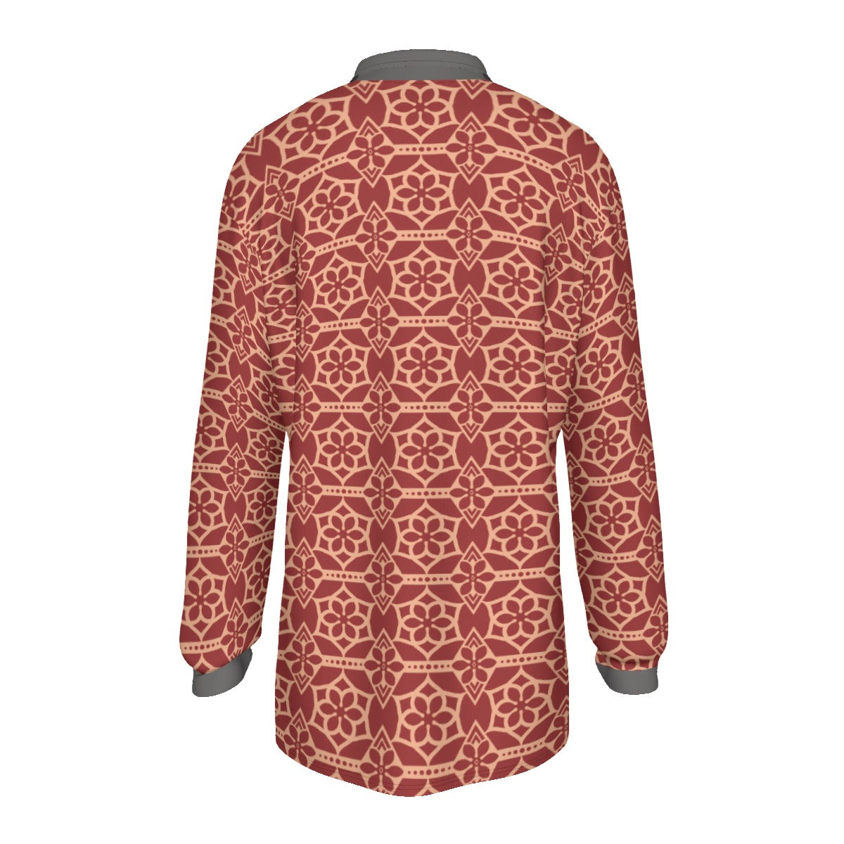 All-Over Print Men's Long Sleeve Polo Shirt