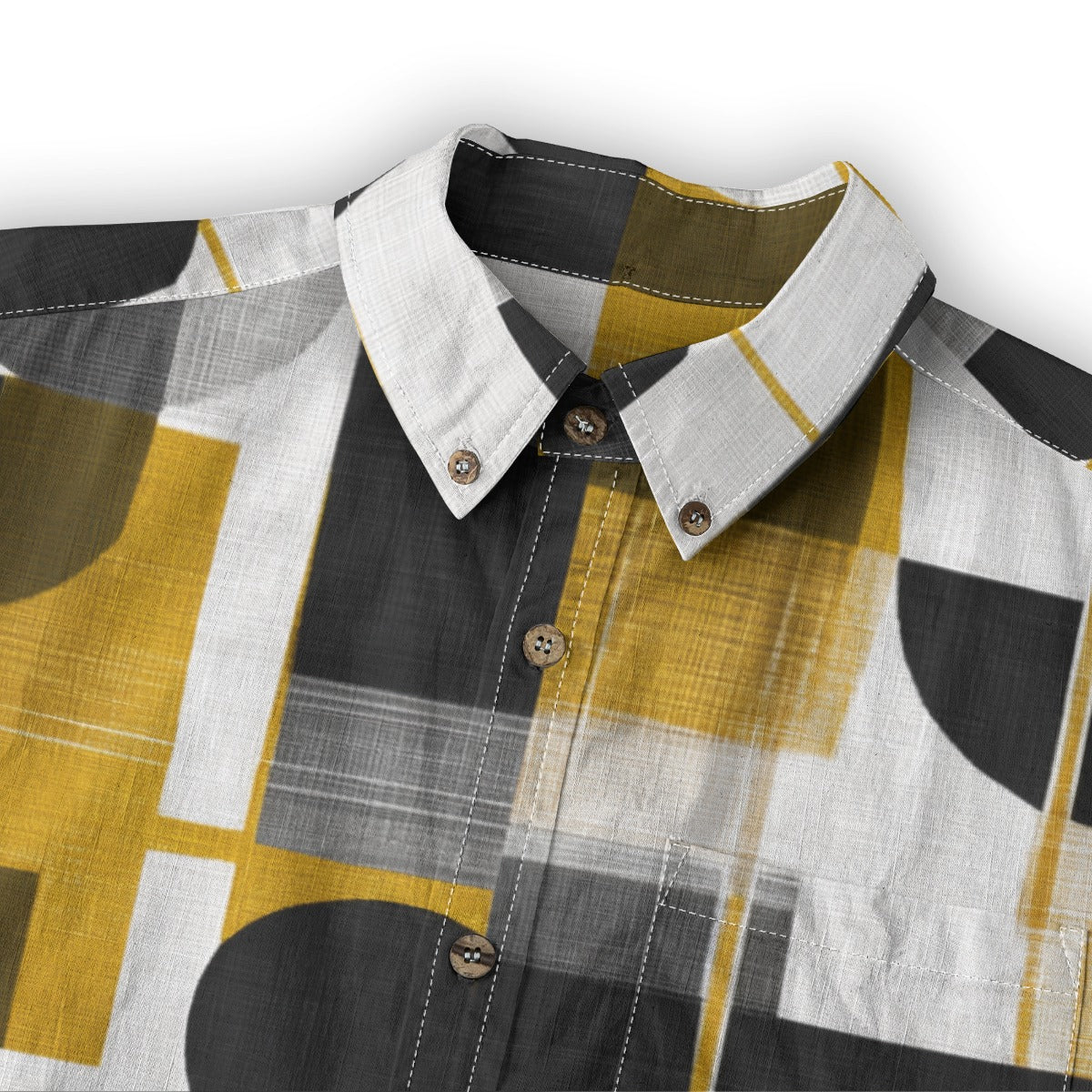 All-Over Print Men's Casual Lapel Long Sleeve Shirt|125GSM Cotton